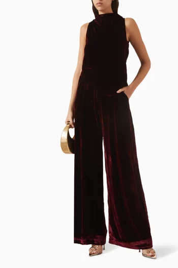 Pleated Pants in Velvet