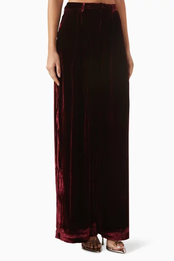 Pleated Pants in Velvet