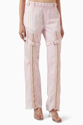 Patchwork Cold-dye Zip Pants