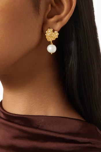 Heart Earrings in 18kt Gold-plated Brass