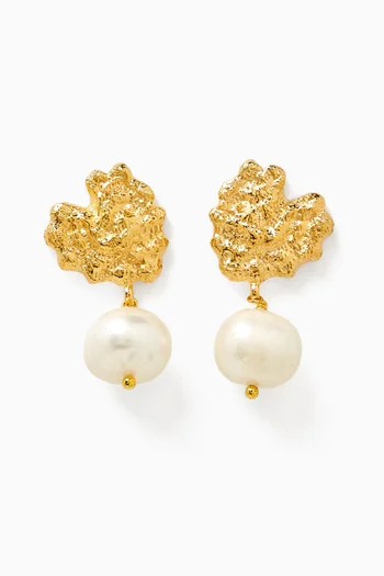 Heart Earrings in 18kt Gold-plated Brass