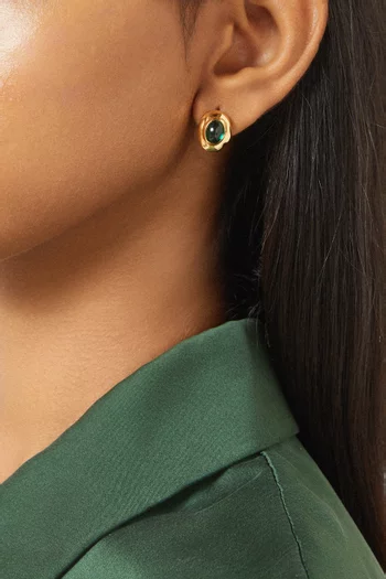 Stud Earrings in 18kt Gold-plated Brass