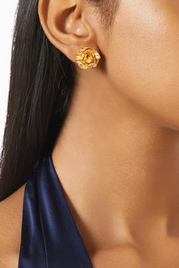 Mini Flower Stud Earrings in 18kt Gold-plated Brass