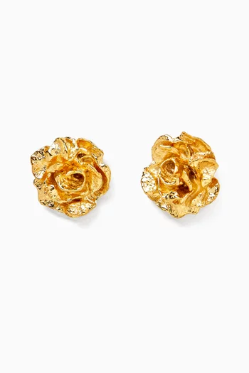 Mini Flower Stud Earrings in 18kt Gold-plated Brass
