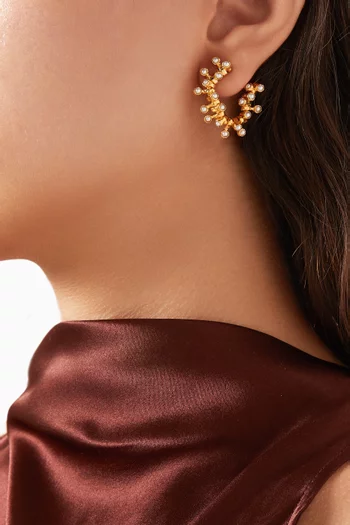 Mini Orb Stud Earrings in 18kt Gold-plated Brass