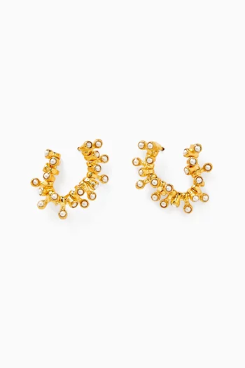 Mini Orb Stud Earrings in 18kt Gold-plated Brass