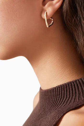Mini Heart Earrings in 18kt Gold-plated Brass