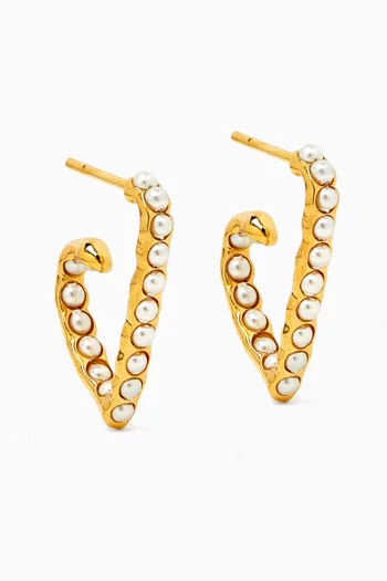 Mini Heart Earrings in 18kt Gold-plated Brass
