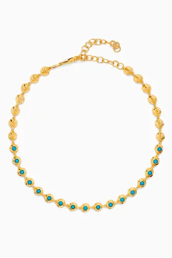 Multi Wave Orbs Necklace in 18kt Gold-plated Brass