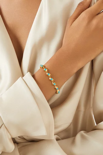 Multi Wave Orbs Bracelet in 18kt Gold-plated Brass