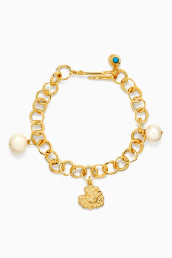 Charm Bracelet in 18kt Gold-plated Brass