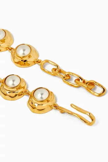 Orbs Pearl Bracelet in 18kt Gold-plated Brass