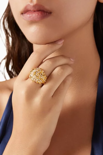 Orb Pearl Ring in 18kt Gold-plated Brass