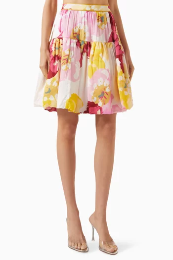 Printed Tiered Skirt in Organza