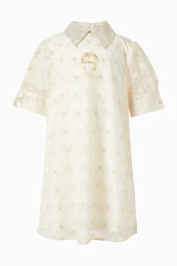 Logo Midi Dress in Satin