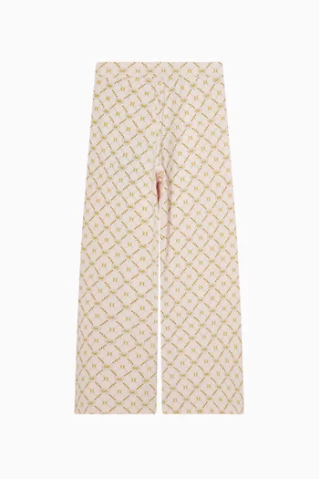 Wide-leg Pants in Stretch Cotton