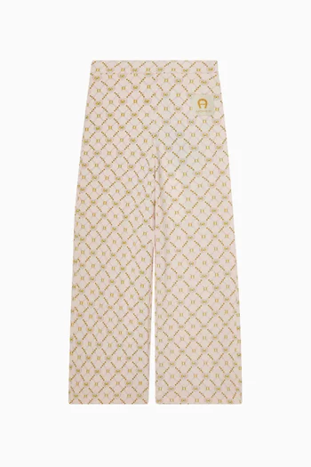 Wide-leg Pants in Stretch Cotton