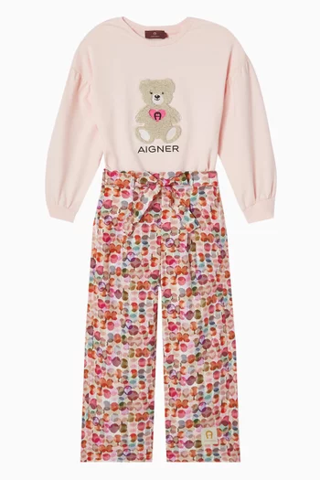 Teddy Print Sweatshirt in Cotton
