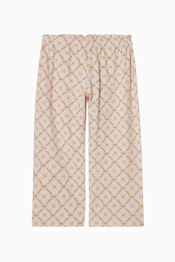 All-over Print Wide Leg Trousers