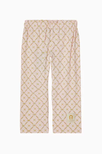 All-over Print Wide Leg Trousers