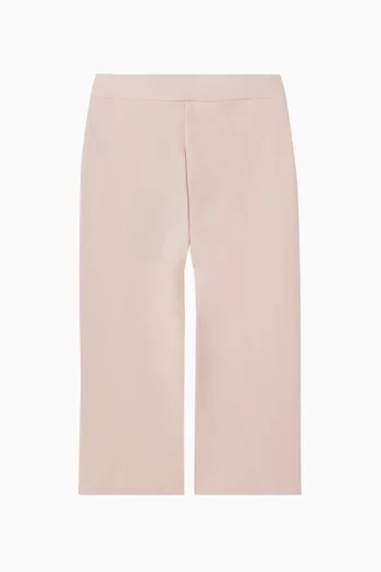 Bow Applique Wide Leg Trousers