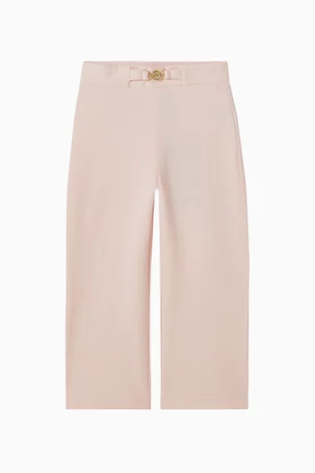 Bow Applique Wide Leg Trousers
