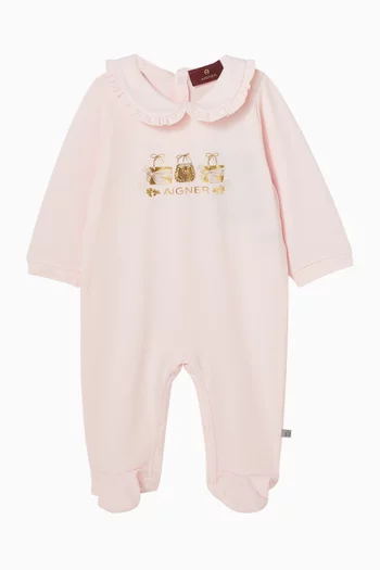 بيجاما بطبعة شعار الماركة قطن