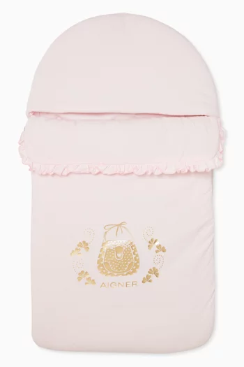 Ruffle Foil Logo Baby Nest in Cotton