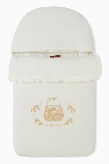 Ruffle Foil Logo Baby Nest in Cotton