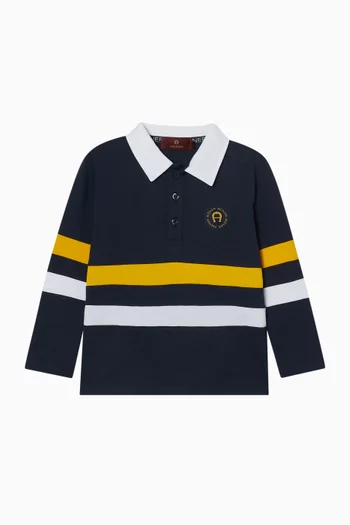 Striped Polo T-shirt in Cotton