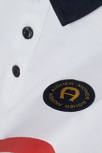Striped Polo T-shirt in Cotton