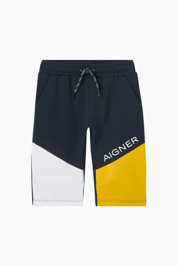 Colourblock Bermuda Shorts in Cotton
