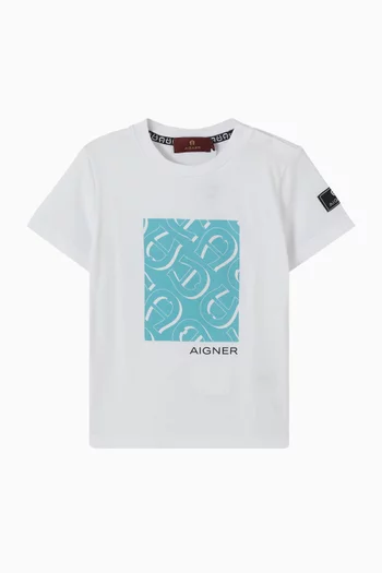 Graphic Logo Print T-shirt in Cotton