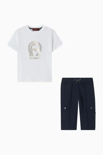 Graphic Logo T-shirt & Sweatshorts Set