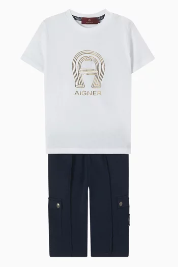 Graphic Logo T-shirt & Sweatshorts Set