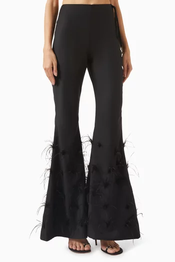 Feather Flared Pants in Wool
