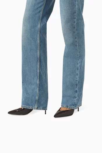 حذاء كلاسيك دارسي بكعب 80 مم جلد لامع