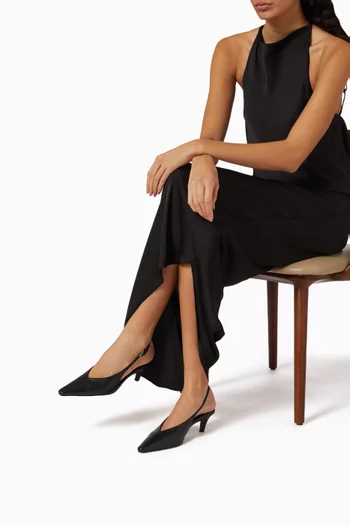 حذاء كلاسيك لو بسير خلفي وكعب 50 مم جلد