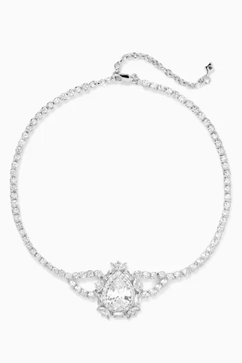 Vero Crystal Necklace in Rhodium-plated Brass