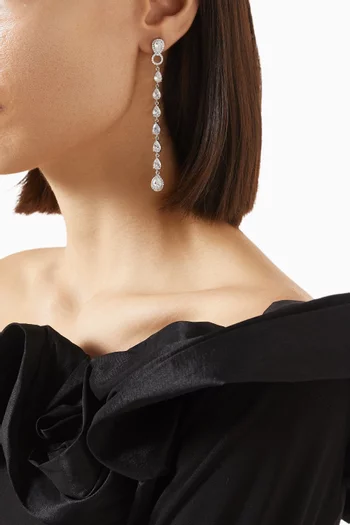 Dew Drop Earrings in Rhodium-plated Brass