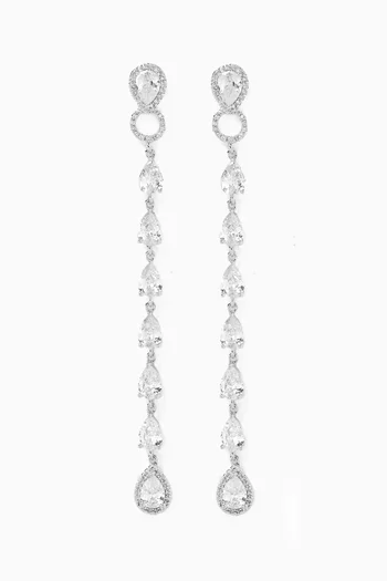 Dew Drop Earrings in Rhodium-plated Brass