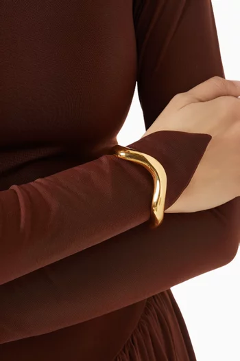 Via Cuff in Rhodium-plated Brass