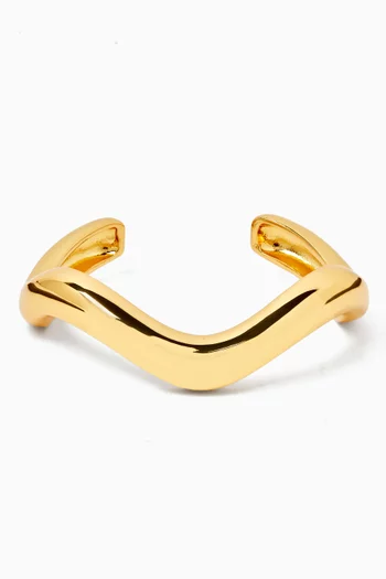 Via Cuff in Rhodium-plated Brass