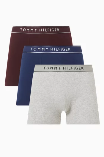 Logo Trunks in Stretch Cotton, Set of 3