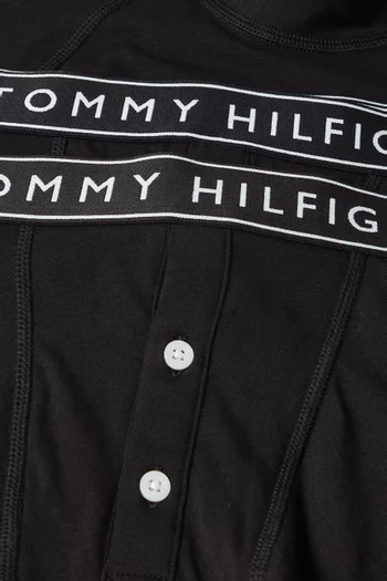 Essentials Button-fly Boxer Briefs in Stretch-cotton, Set of 2