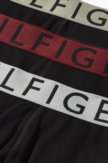 Contrast Waistband Trunks in Stretch-cotton, Set of 3