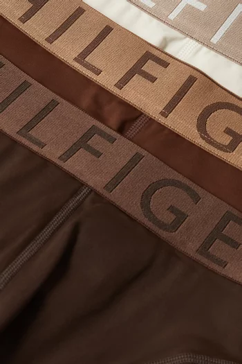 Logo Waistband Trunks in Stretch-microfibre, Set of 3
