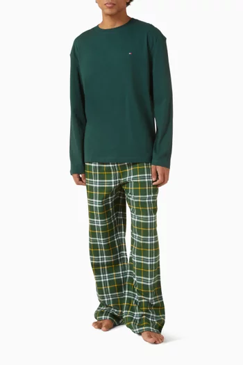 Relaxed Flannel Print Pyjama Set in Cotton