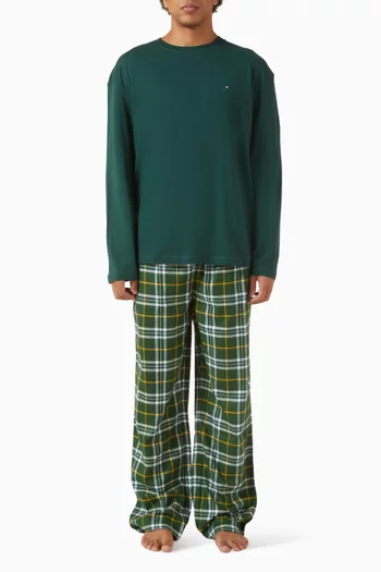 Relaxed Flannel Print Pyjama Set in Cotton