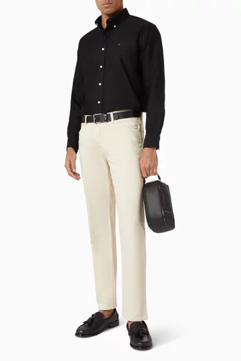 Flag Embroidery Oxford Shirt in Cotton